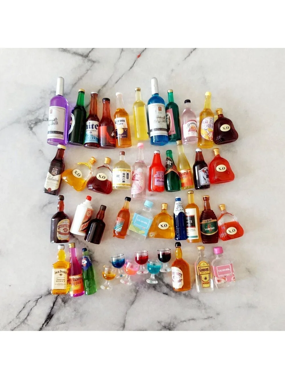 8pcs Miniature Wine Beer Bar Drinks